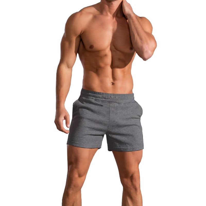 palglg Mens Bodybuilding Workout Shorts 5" Inseam with Pockets PLN Deep Grey XL - Image 1